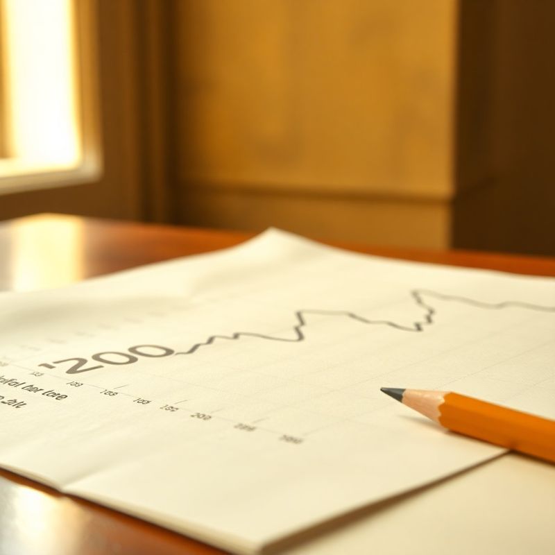 Gros plan sur un graphique de données d'inflation imprimé sur papier crème, lumière ambre